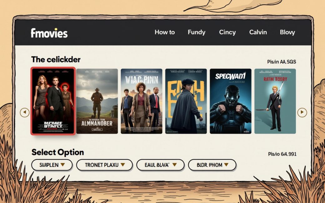 FMovies streaming site showing movie listings and multiple server options for playback