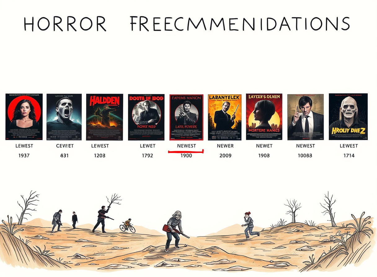 Horror franchise films arranged by release date with original marked