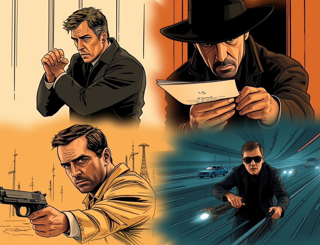 Montage of thriller movie scenes showing different tension-building styles